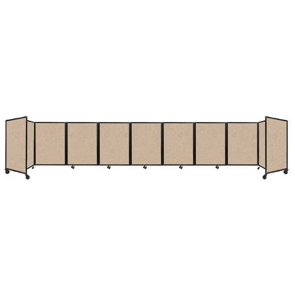Room Divider 360 Folding Portable Partition 25' x 4' Beige Fabric